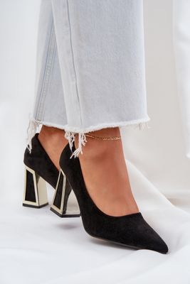 black - Block heel pumps model 208435 Step in style