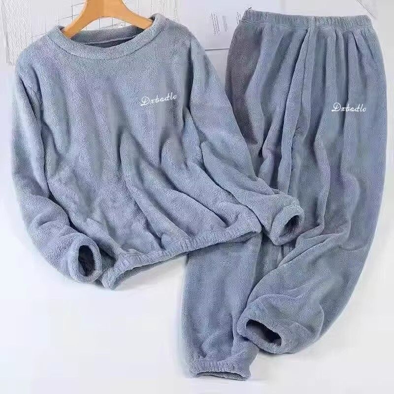 Clearance Couple Warm Suit Women Plus Size Home Clothes Coral Velvet Lazy Plus Velvet Casual Pants Suit Warm Outer Wear