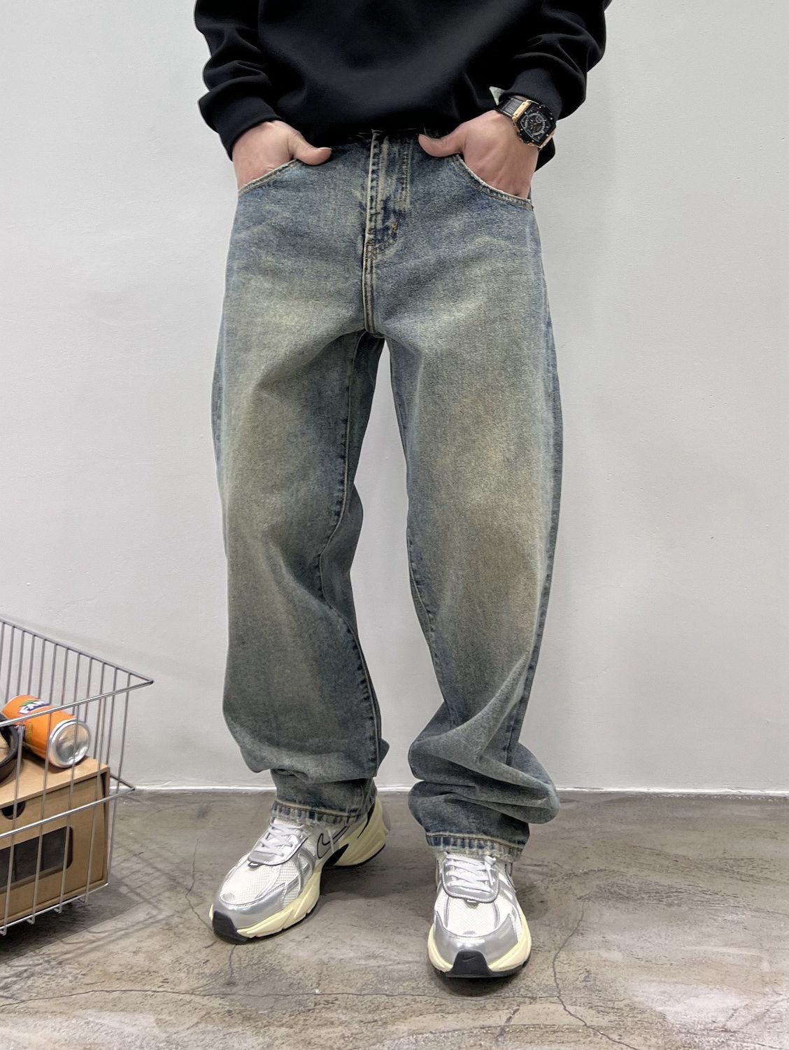 Jeans Me Autumn New Loose Straight Leg Pants, Size: 27【recommended80-90catty】, Color: 7802【highquality】picturecolor