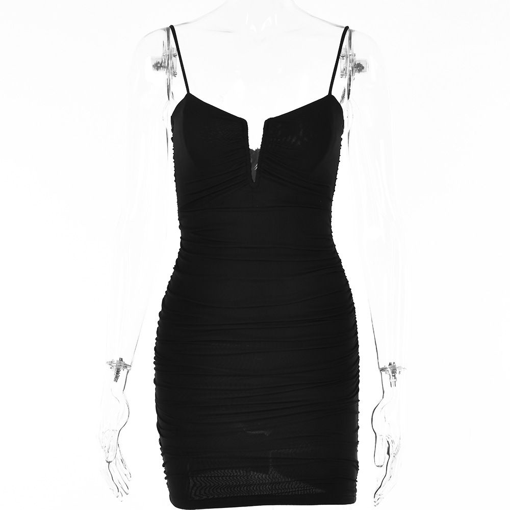 Zayra Rose Boutique Spring Sling Backless Pleated Mini Skirt – Sexy V-Neck &amp; Low-Cut Design