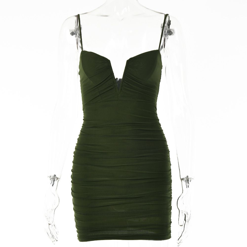 Zayra Rose Boutique Spring Sling Backless Pleated Mini Skirt – Sexy V-Neck &amp; Low-Cut Design