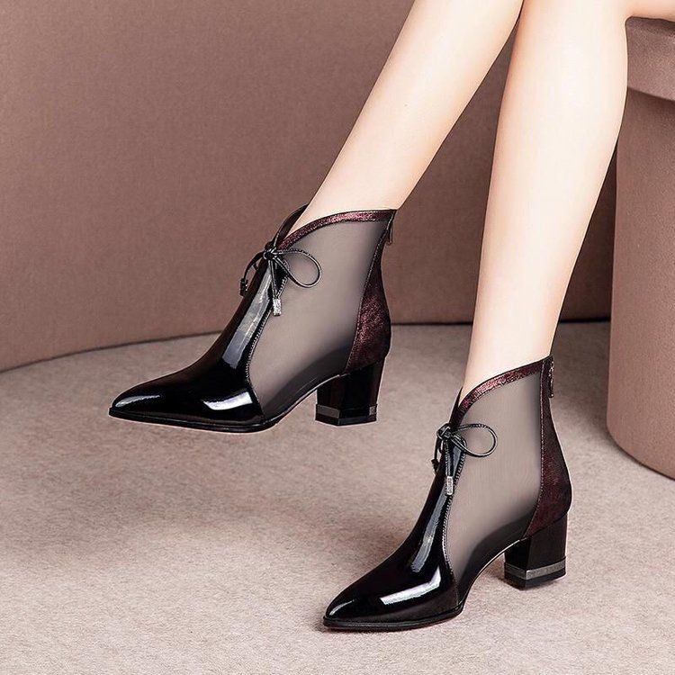 New Hollow Mesh Baotou Sexy Bow Sandals Sandals Women