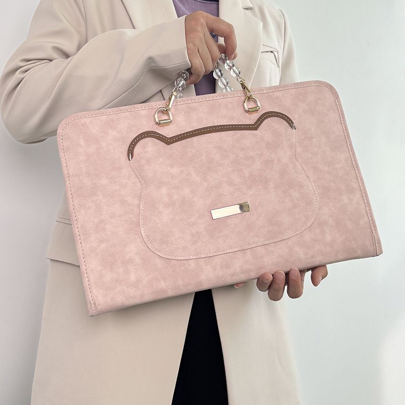 Aesthetic Laptop Sleeve for 13 14 15 16 inch MacBook Air Pro, Cute Protective Computer Case for Women, Soft Padded Notebook Bag in Pink, Dark Gray, Peacock Blue, Color: Pink, Size: 13inches