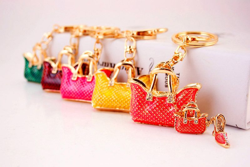 Sparkling Rhinestone Bag Charm Keychain