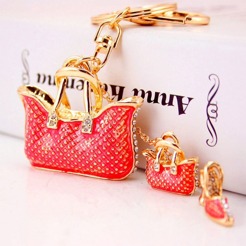 Sparkling Rhinestone Bag Charm Keychain