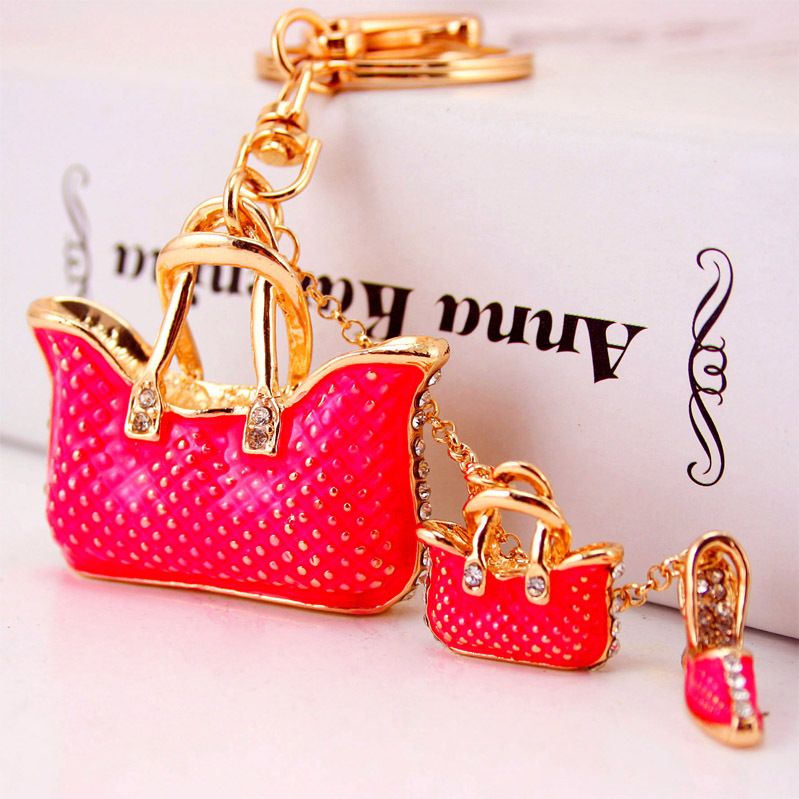 Sparkling Rhinestone Bag Charm Keychain