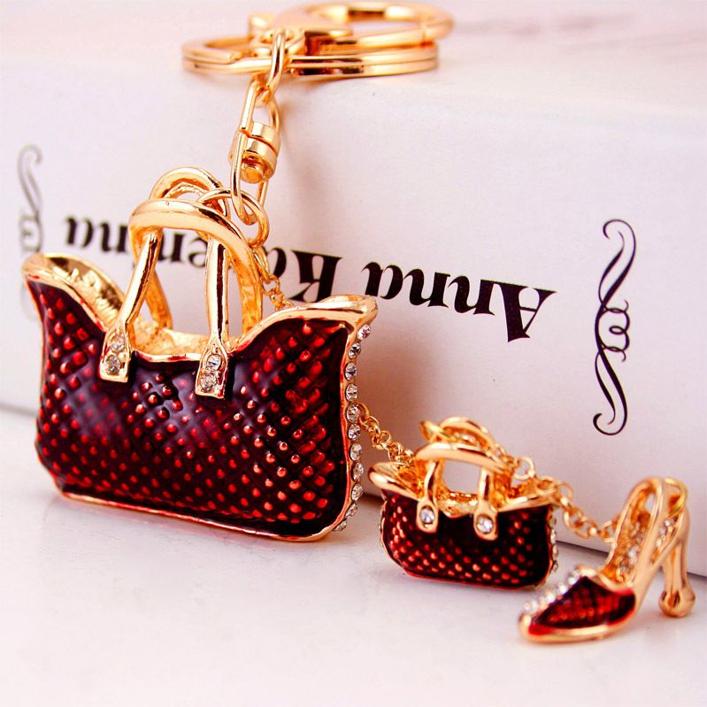 Sparkling Rhinestone Bag Charm Keychain