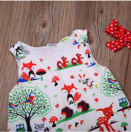 Baby Suit Girl Baby Baby Three-Piece Shorts + Headband + Dress Christmas