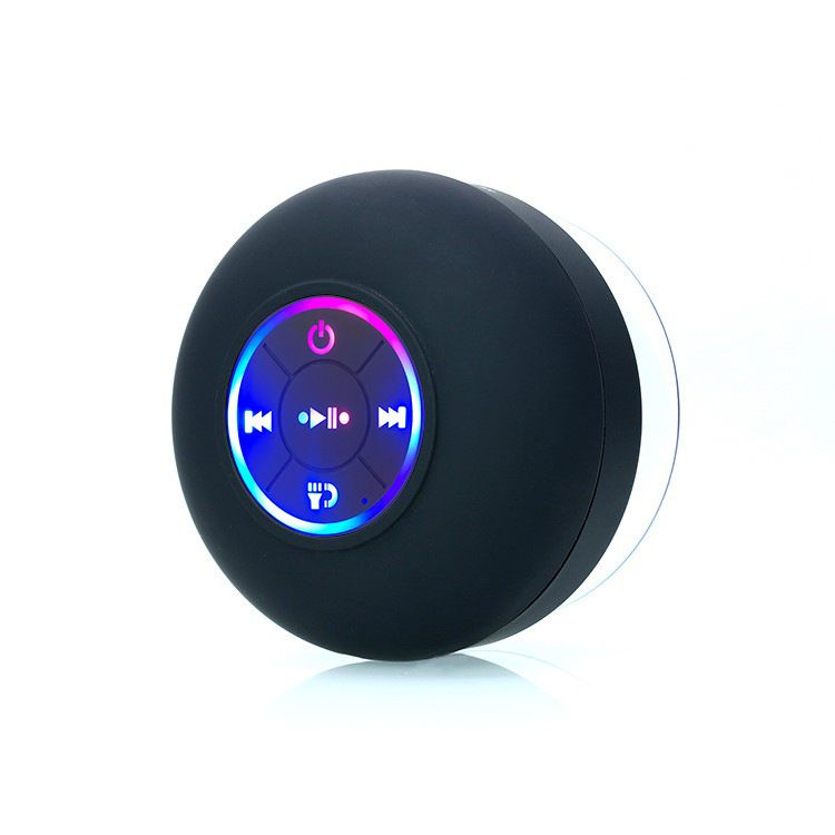 Waterproof Bluetooth Speaker Led Colorful Bts07, Color: black, Specification: Oil injection battery with protective plate