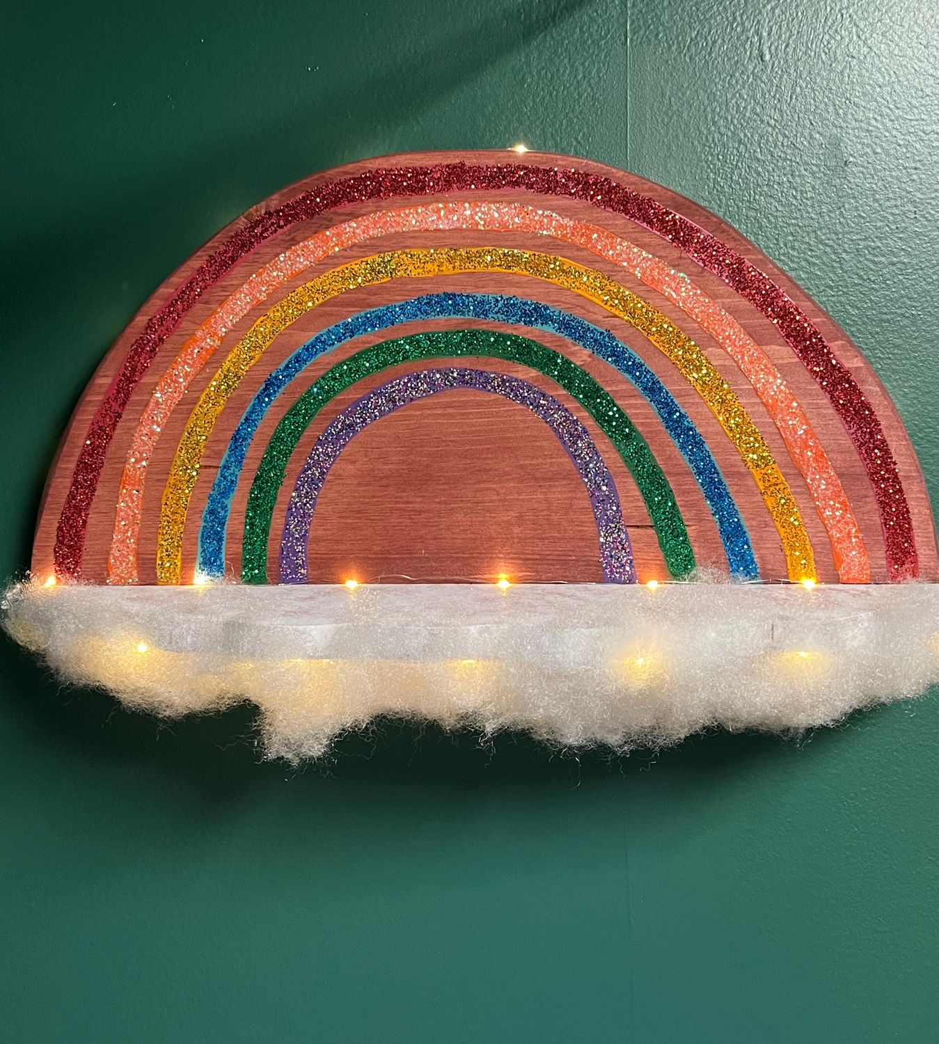 Light up rainbow shelf