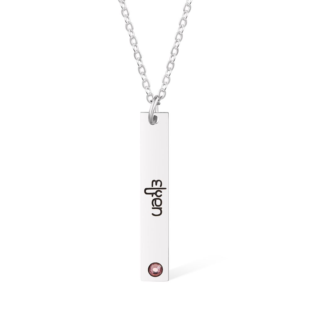 Women's Bar Birthstone Necklace