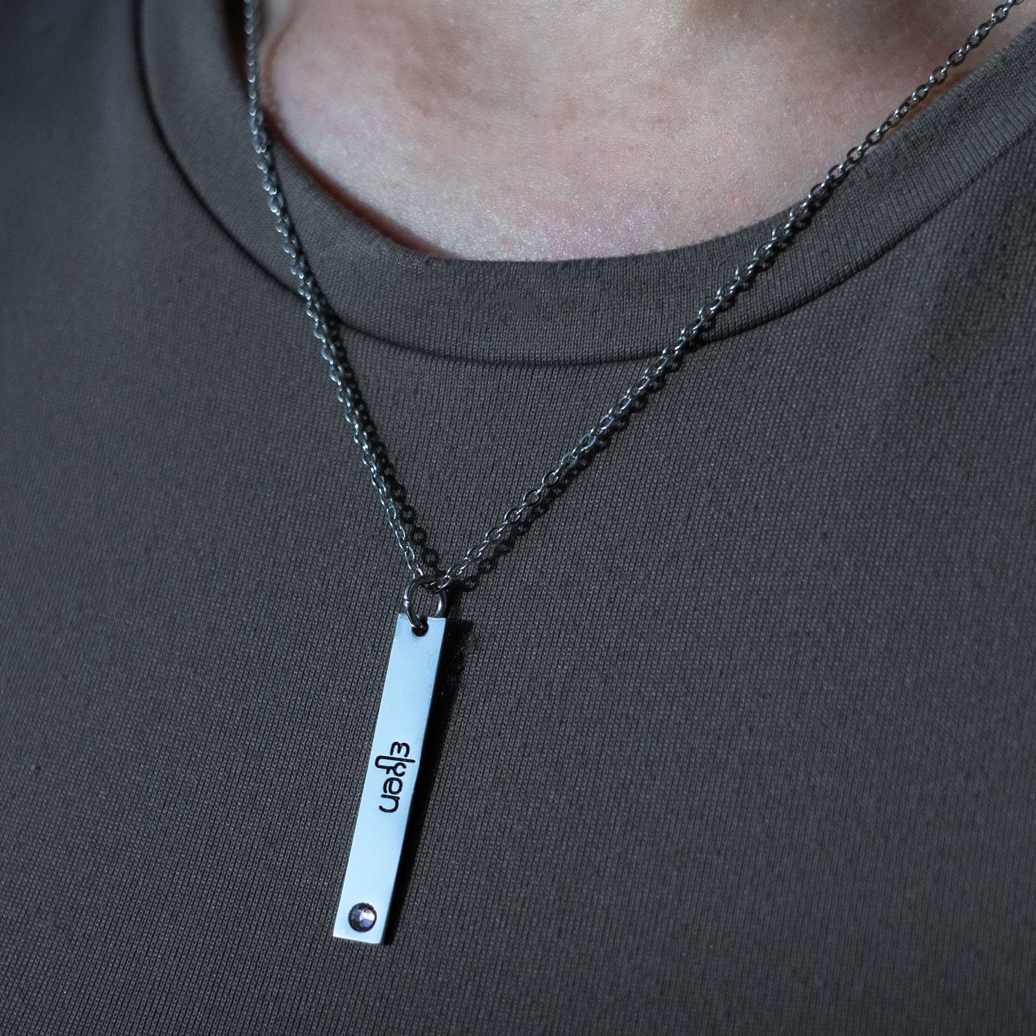 Women's Bar Birthstone Necklace