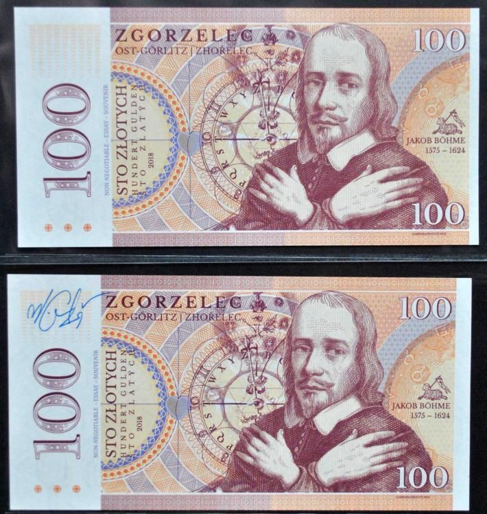2018 100 złotych, Jakob Böhme, Zgorzelec (seria PL+PZ)