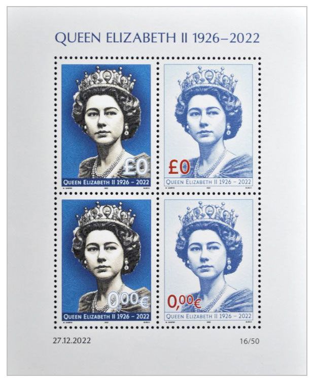 2022 0£/0Є Queen Elizabeth II (blok) -  M.Gábriš/B.Busch