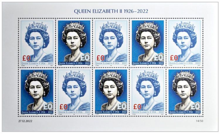 2022 0£ Queen Elizabeth II (arkusz) -  M.Gábriš/B.Busch