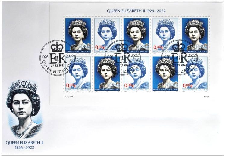 2022 0Є Queen Elizabeth II (FDC) -  M.Gábriš/B.Busch