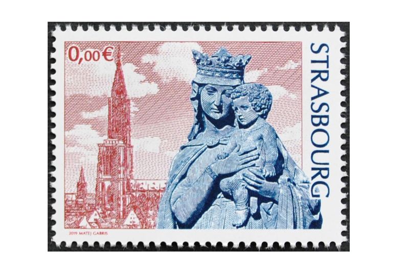 2019 0€ Strasbourg (znaczek) - M.Gábriš/B.Busch