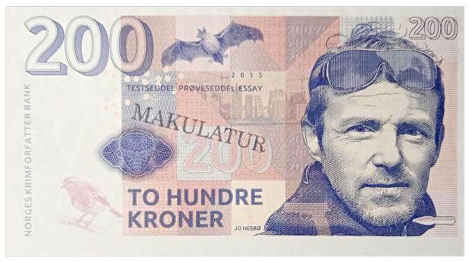 2015 200 kroner Norwegia Jo Nesbo (MAKULATUR)