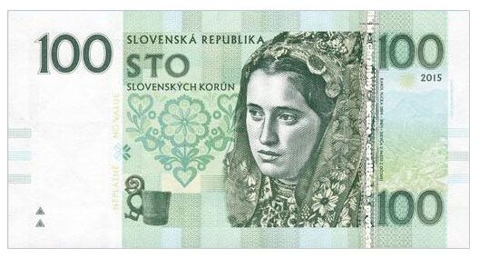 2015 100 koron Dziewczyna w stroju ludowym (A000446)