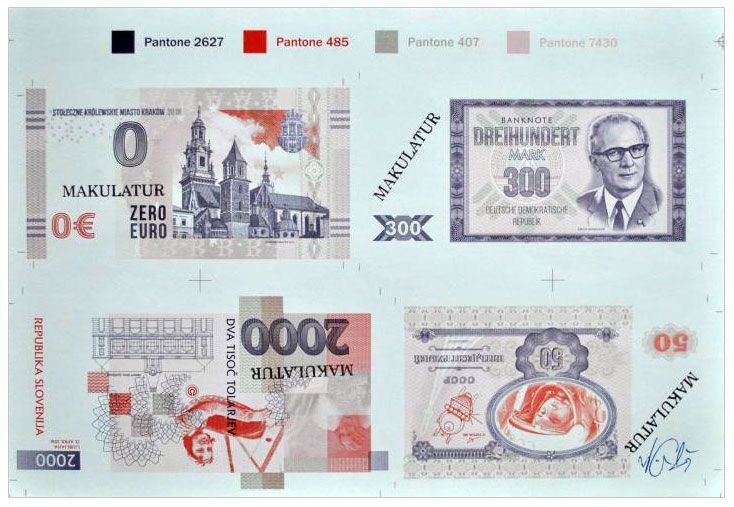 2016 ​0 euro, Kraków (arkusz) + nadruk MAKULATUR