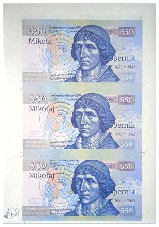 2023/01j 550. rocznica urodzin Mikołaja Kopernika (arkusz) + autograf Mateja Gábriša