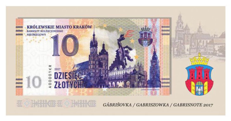 2017 10 złotych, Królewskie Miasto Kraków (seria A ..... KR) + etui