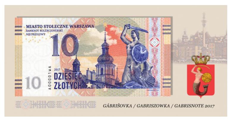2017 10 złotych, Miasto Stołeczne Warszawa (seria A ..... WA) + etui