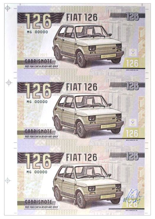 2023/03c Samochody socjalizmu Fiat 126p &quot;Maluch&quot; (arkusz MG00000) + autograf Mateja Gábriša