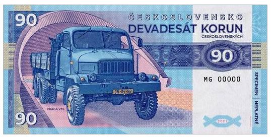 2021/10c 90 koron Praga V3S (numerowana seria T)