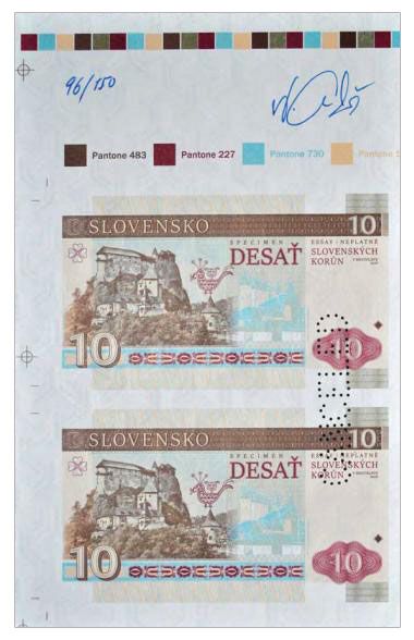 2016 10 koron Słowacja Oravski Hrad  (arkusz) + perforacja CANCELED