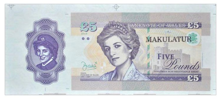 2016 5 pounds Diana princess of Wales (MAKULATUR) pasek
