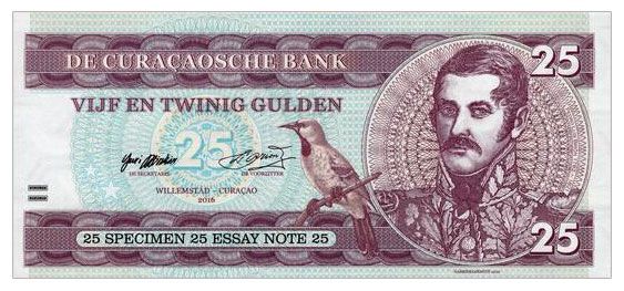 2016 25 gulden Curacao Pedro Luis Brión (numerowana seria A)