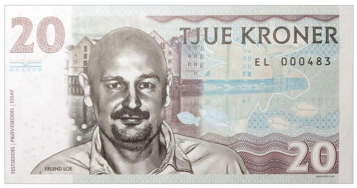 2016 20 koron Norwegia Erlend Loe (numerowana seria EL)