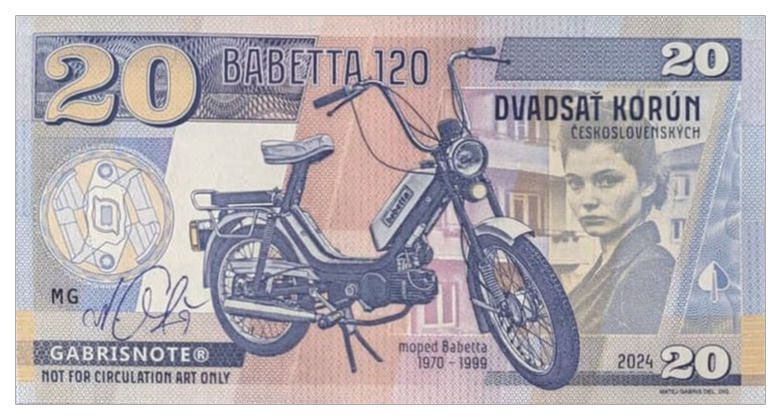 2024/03d Motocykle socjalizmu Babetta 210 (MG bez numeru) + autograf Mateja Gábriša