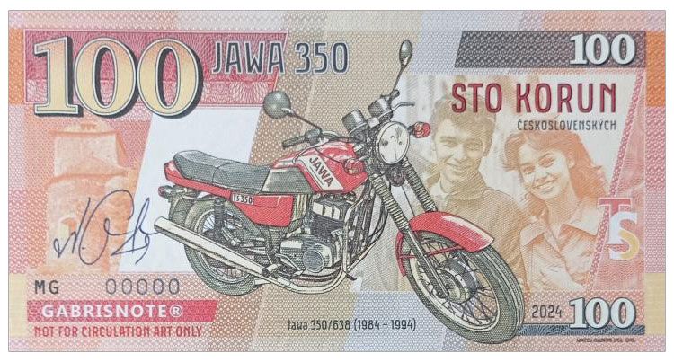 2024/11c Motocykle socjalizmu Jawa 350/638 (MG00000) + autograf Mateja Gábriša