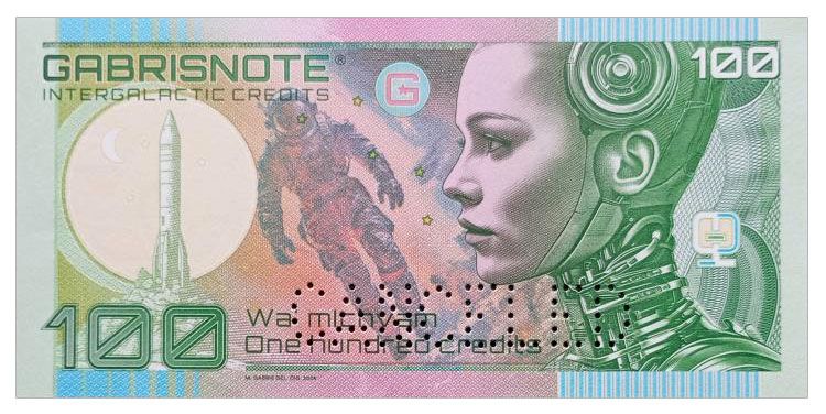 2024/06g 100 galaxi credits (bez serii i numeru) + perforacja CANCELED