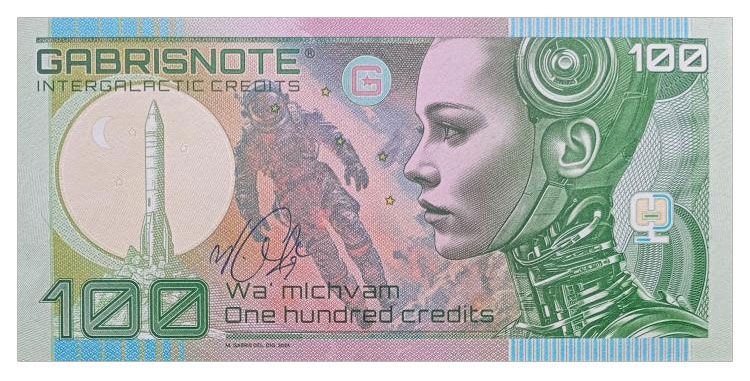2024/06f 100 galaxi credits (bez serii i numeru) + autograf Mateja Gábriša