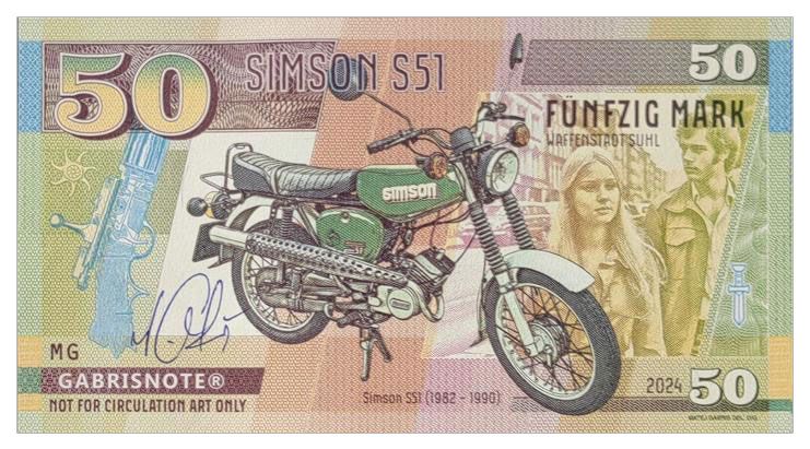 2024/08e Motocykle socjalizmu Simson S51 (MG bez numeru) + autograf Mateja Gábriša