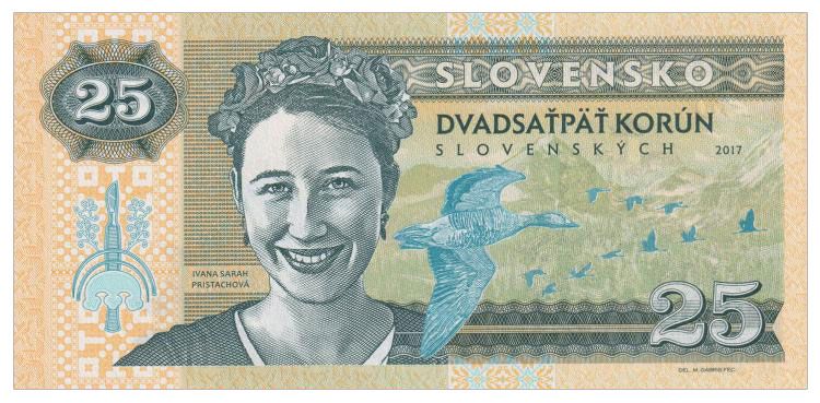 2017 25 koron Ivana Pristachová (seria A)