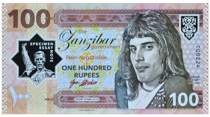 2018 100 rupii Zanzibar Freddie Mercury (seria F) polimer