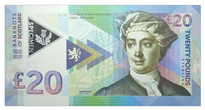 2018 20 funtów Szkocja David Hume (seria Z) polimer