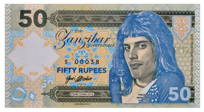 2018 50 rupii Zanzibar Freddie Mercury (seria S)