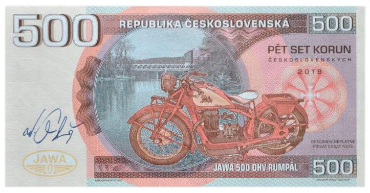 2019/26 500 koron JAWA 500 (bez numeru) + autograf Mateja Gábriša