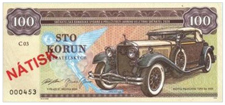 2020 100 koron Isotta Fraschini Tipo 8A Zapadlik (seria C03) NATISK
