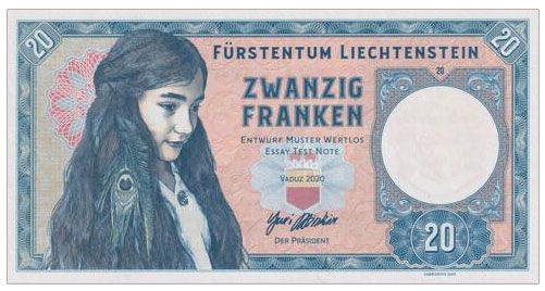 2020 20 franków Lichtenstein (seria D01)