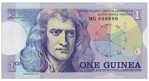 2022/06 1 guinea Isaac Newton (seria IN)