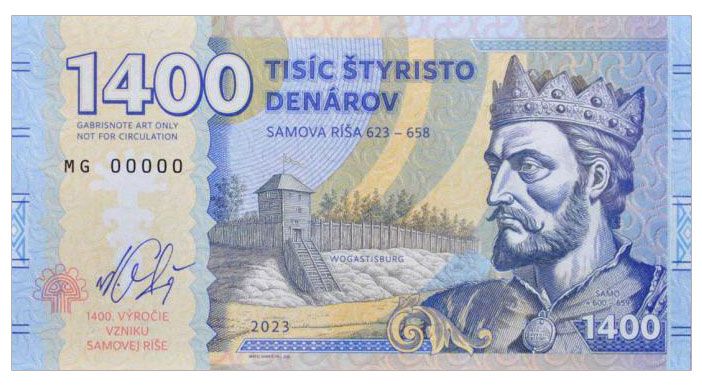 2023/05d 1400 denarów Państwo Samona (MG00000) + autograf Mateja Gábriša