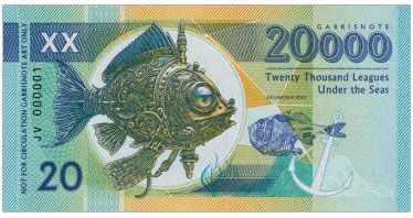 2023/08a 20000 mil Juliusz Verne (seria JV) wariant A+B o tym samym numerze