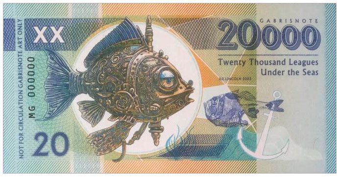 2023/08c 20000 mil Juliusz Verne (MG000000) wariant A+B o tym samym numerze