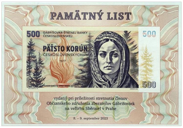 List pamiątkowy (4) - spotkanie kolekcjonerów gabriszowek (Praga, 9-9. września 2023)